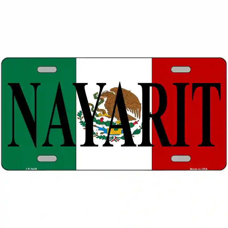 Nayarit on Mexico Flag Metal Novelty License Plate 24" x 12" (LLP)