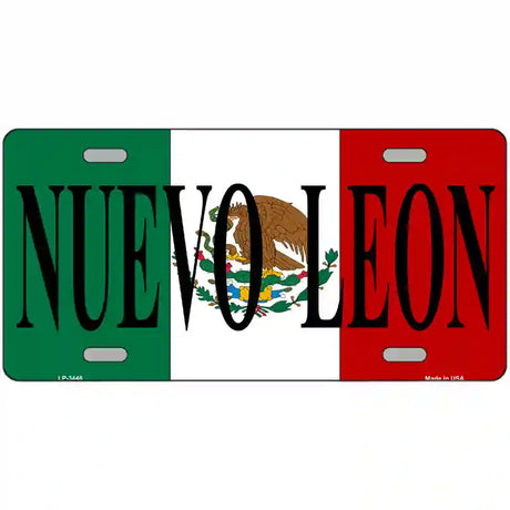 Nuevo Leon on Mexico Flag Metal Novelty License Plate 24" x 12" (LLP)