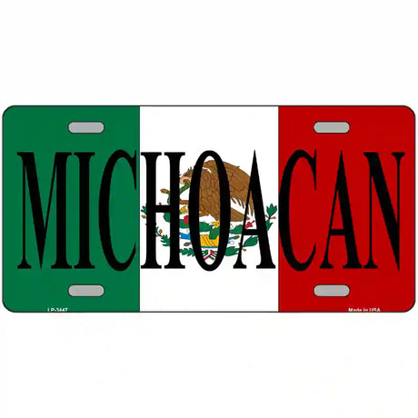 Michoacan on Mexico Flag Metal Novelty License Plate 24" x 12" (LLP)