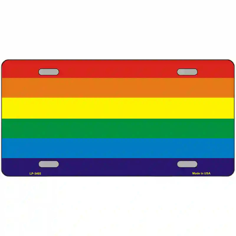 Rainbow Flag Metal Novelty License Plate 24" x 12" (LLP)