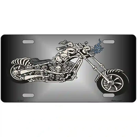 Chopper Skull Metal Novelty License Plate 24" x 12" (LLP)