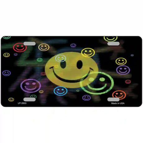 Smiley Metal Novelty License Plate 24" x 12" (LLP)