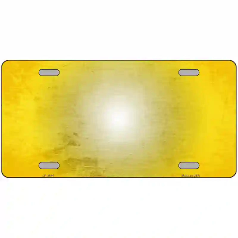 Yellow White Fade Scratched License Plate Metal Novelty 24" x 12" (LLP)