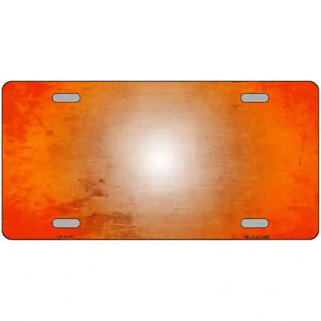 Orange White Fade Scratched License Plate Metal Novelty 24" x 12" (LLP)