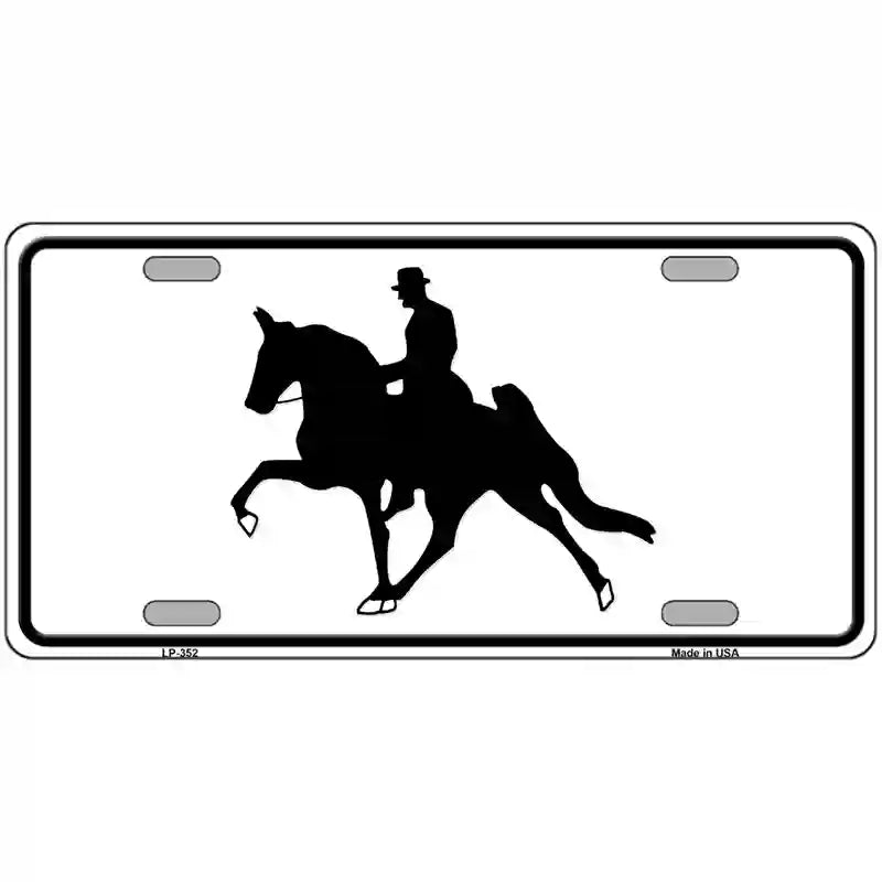 Horse With Rider Metal Novelty License Plate 24" x 12" (LLP)