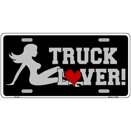 Truck Lover Girl Metal Novelty License Plate 24" x 12" (LLP)