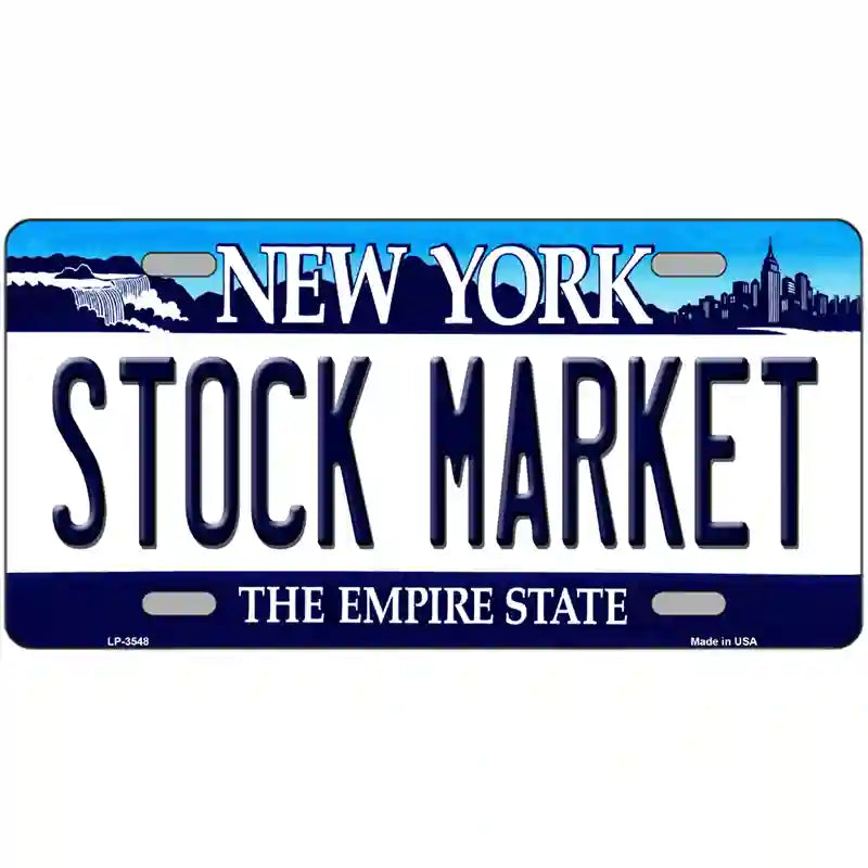 Stock Market New York Novelty Metal License Plate 24" x 12" (LLP)