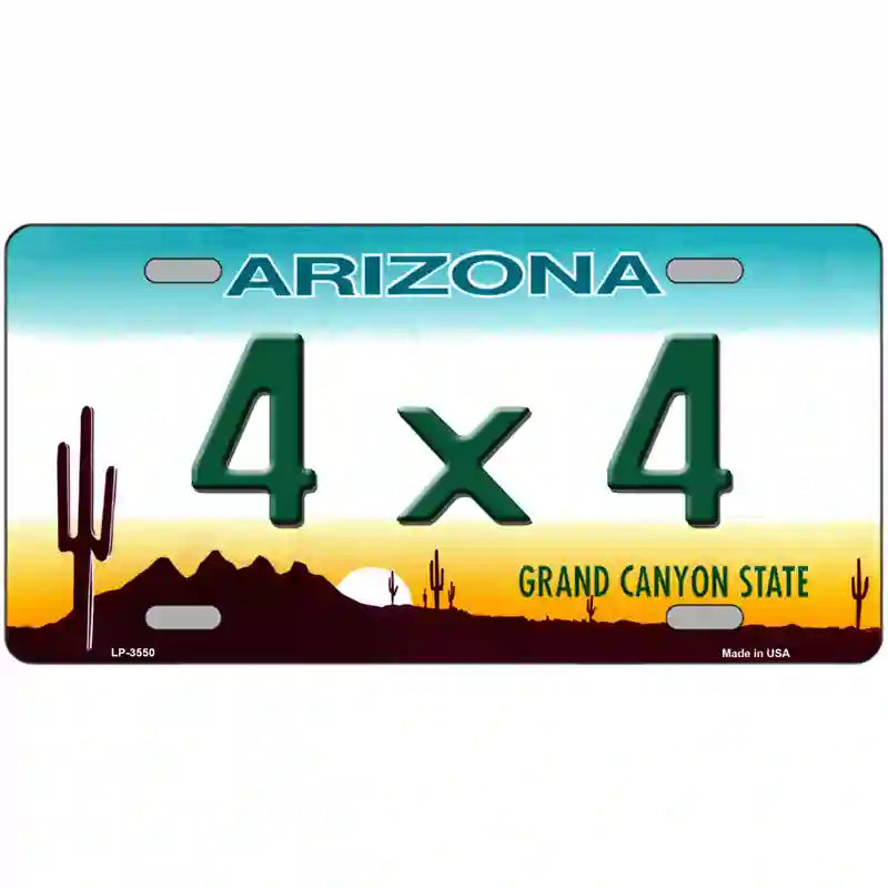 4X4 Arizona Metal Novelty License Plate 24" x 12" (LLP)