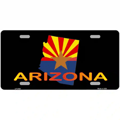 Arizona Flag Filled State Outline Metal Novelty License Plate 24" x 12" (LLP)