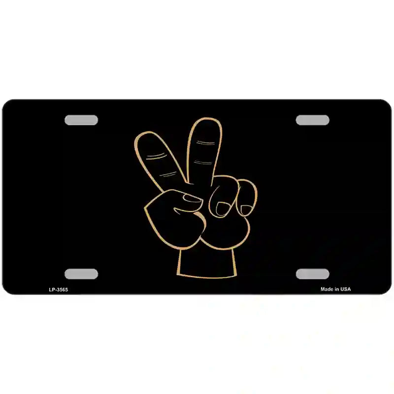 Peace Fingers Metal Novelty License Plate 24" x 12" (LLP)