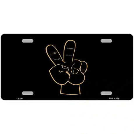 Peace Fingers Metal Novelty License Plate 24" x 12" (LLP)