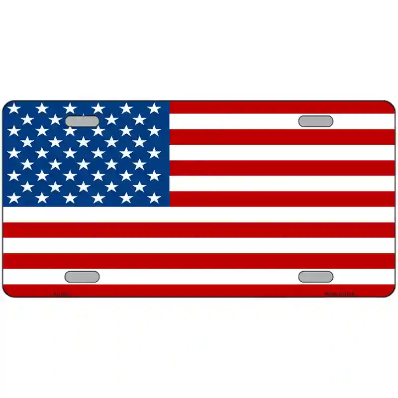 American Flag Novelty Metal License Plate 24" x 12" (LLP)