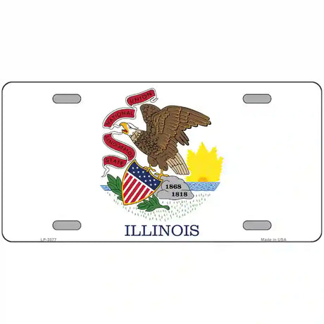 Illinois State Flag Metal Novelty License Plate 24" x 12" (LLP)