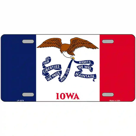 Iowa State Flag Metal Novelty License Plate 24" x 12" (LLP)