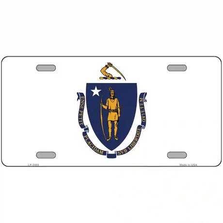 Massachusetts State Flag Metal Novelty License Plate 24" x 12" (LLP)