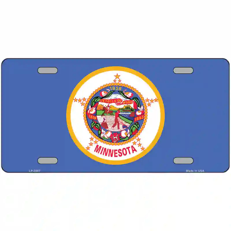 Minnesota State Flag Metal Novelty License Plate 24" x 12" (LLP)