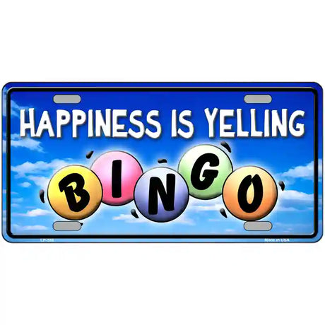 Happiness Is Yelling Bingo Metal Novelty License Plate 24" x 12" (LLP)