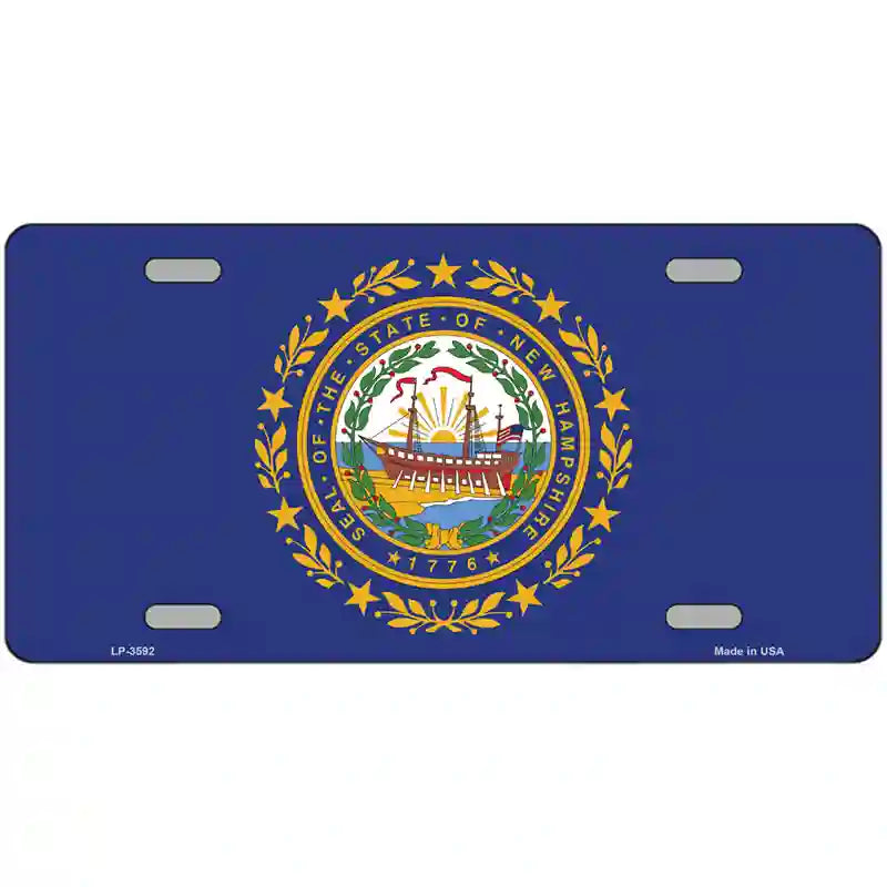 New Hampshire State Flag Metal Novelty License Plate 24" x 12" (LLP)