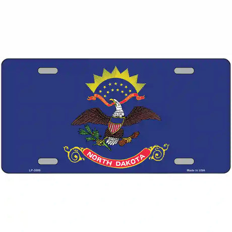 North Dakota State Flag Metal Novelty License Plate 24" x 12" (LLP)