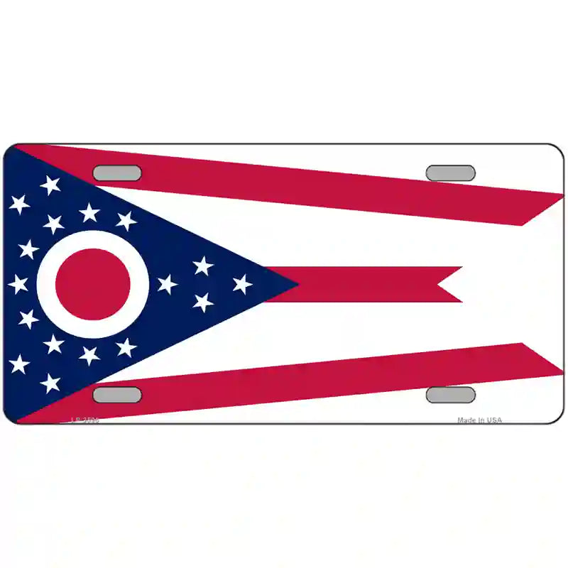 Ohio State Flag Metal Novelty License Plate 24" x 12" (LLP)