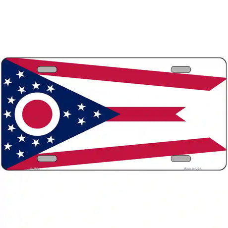 Ohio State Flag Metal Novelty License Plate 24" x 12" (LLP)