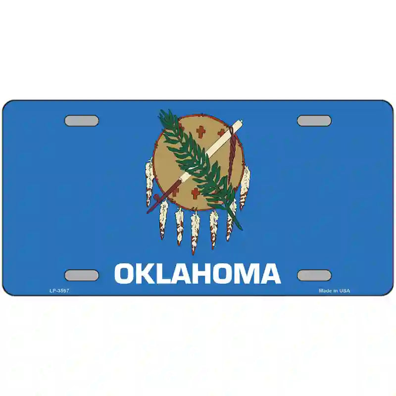 Oklahoma State Flag Metal Novelty License Plate 24" x 12" (LLP)