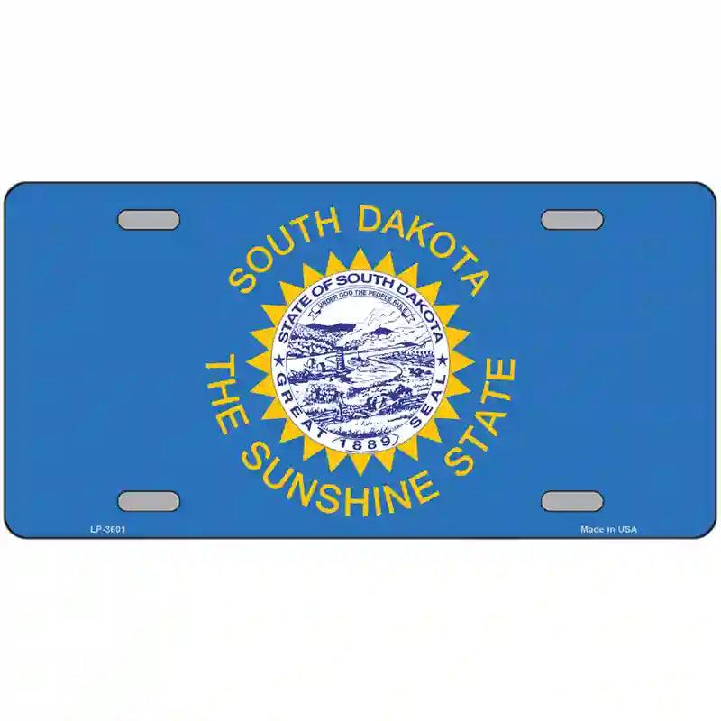 South Dakota State Flag Metal Novelty License Plate 24" x 12" (LLP)