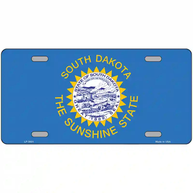 South Dakota State Flag Metal Novelty License Plate 24" x 12" (LLP)