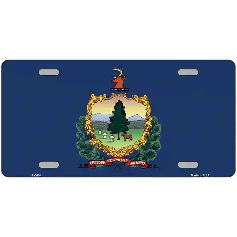 Vermont State Flag Metal Novelty License Plate 24" x 12" (LLP)