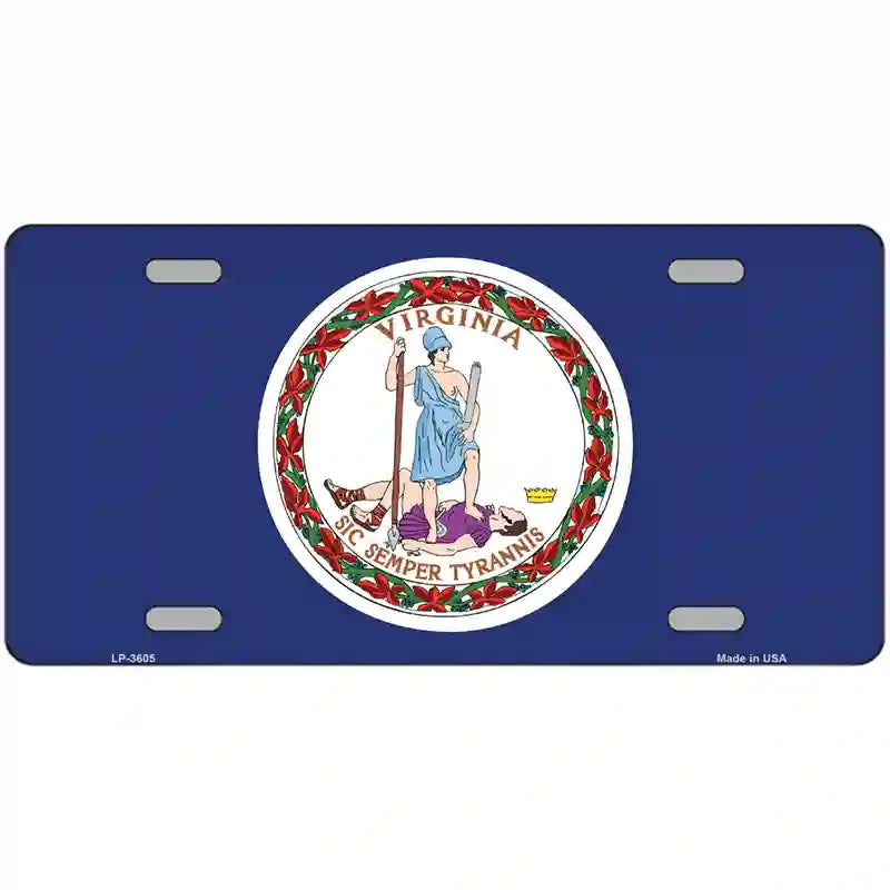 Virginia State Flag Metal Novelty License Plate 24" x 12" (LLP)