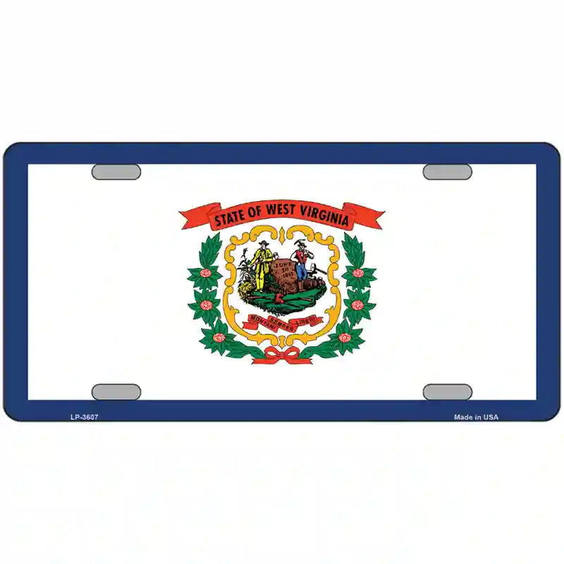 West Virginia State Flag Metal Novelty License Plate 24" x 12" (LLP)