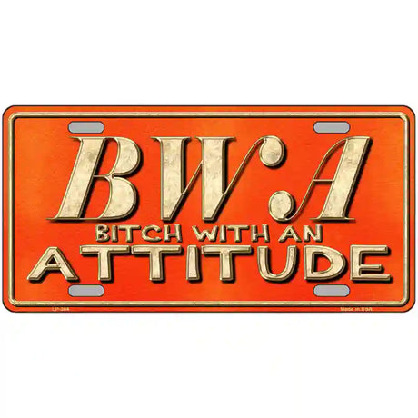 B.W.A. Metal Novelty License Plate 24" x 12" (LLP)