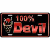 100% Devil Metal Novelty License Plate 24" x 12" (LLP)