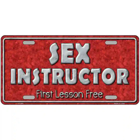 Sex Instructor Metal Novelty License Plate 24" x 12" (LLP)