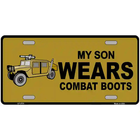 Son Wears Combat Boots Metal Novelty License Plate 24" x 12" (LLP)