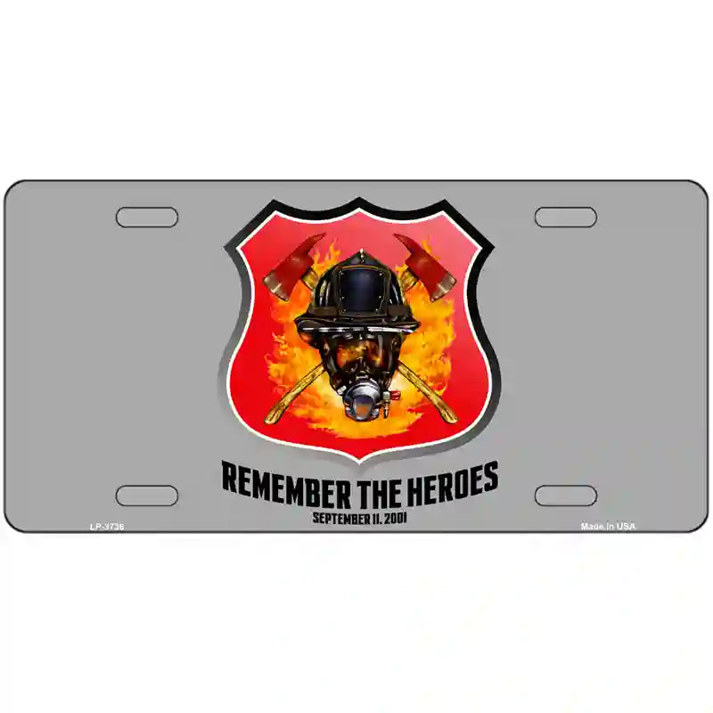 Remember The Heroes Metal Novelty License Plate 24" x 12" (LLP)