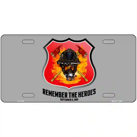 Remember The Heroes Metal Novelty License Plate 24" x 12" (LLP)