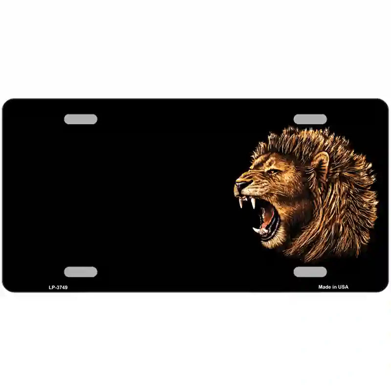 Lion Head Offset Metal Novelty License Plate 24" x 12" (LLP)