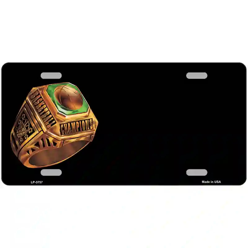 Basketball Champ Ring Offset Metal Novelty License Plate 24" x 12" (LLP)