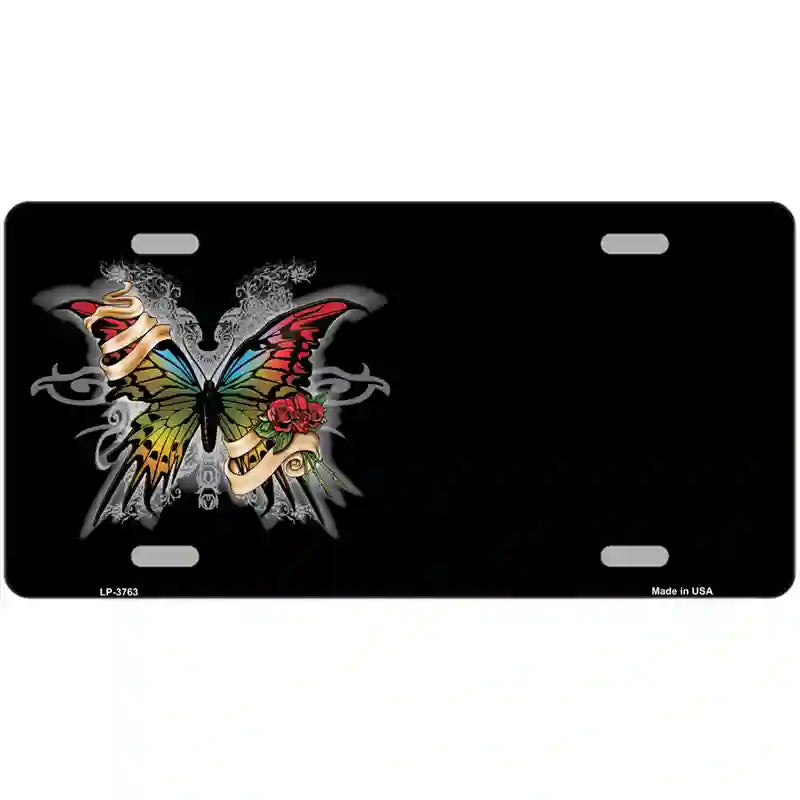 Butterfly Offset Metal Novelty License Plate 24" x 12" (LLP)