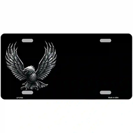 Eagle Offset Black Metal Novelty License Plate 24" x 12" (LLP)