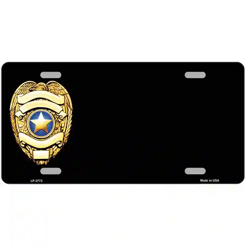 Police Badge Offset Metal Novelty License Plate 24" x 12" (LLP)