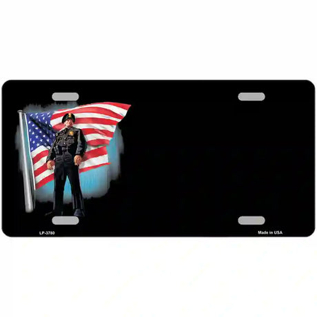 Police Officer American Flag Offset Metal Novelty License Plate 24" x 12" (LLP)