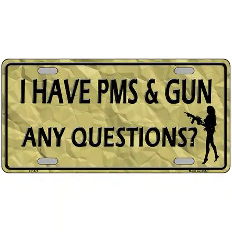 PMS And A Gun Metal Novelty License Plate 24" x 12" (LLP)