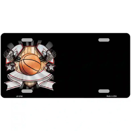 Basketball Banner Offset Metal Novelty License Plate 24" x 12" (LLP)