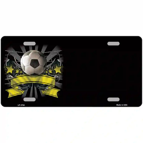 Soccer Banner Offset Metal Novelty License Plate 24" x 12" (LLP)