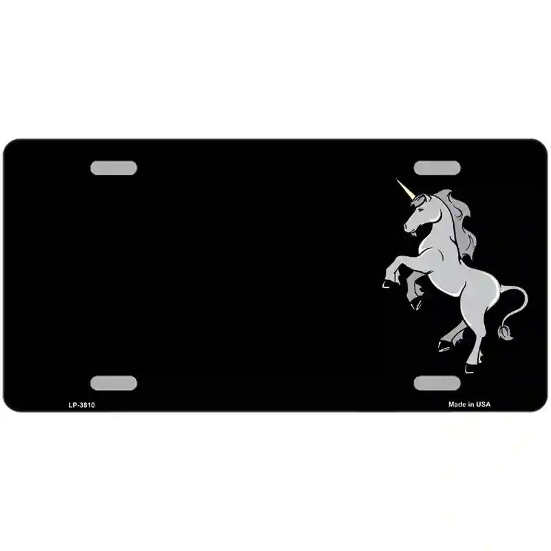 Unicorn Offset Right Metal Novelty License Plate 24" x 12" (LLP)