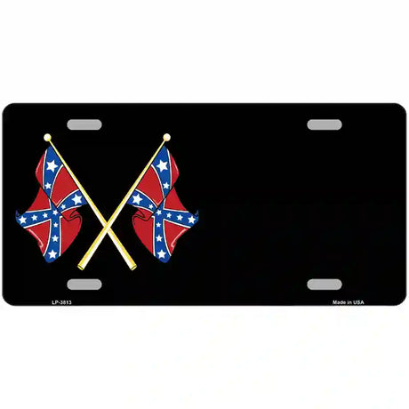 Crossed Rebel Flags Offset Metal Novelty License Plate 24" x 12" (LLP)