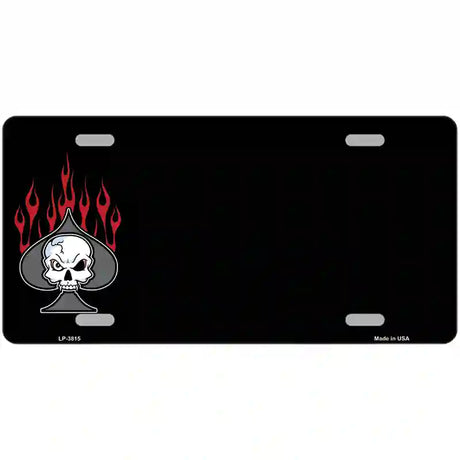 Flaming Spade Offset Metal Novelty License Plate 24" x 12" (LLP)