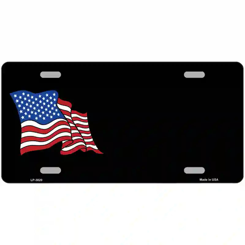 American Flag Offset Metal Novelty License Plate 24" x 12" (LLP)